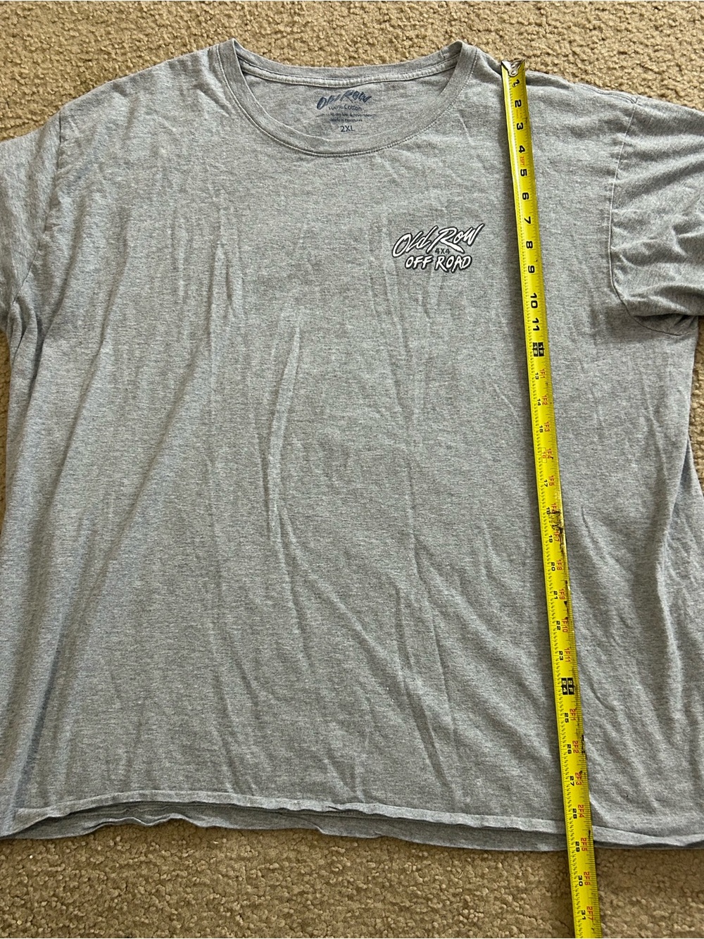 Old Row T-Shirt 2XL Cotton Tee Gray Off Road Jeep Graphic Short Sleeve - Picture 7 of 8